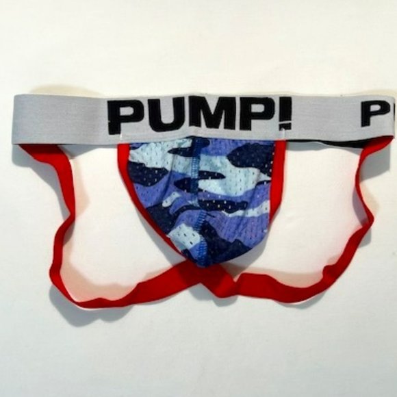 PUMP! Size "M" Camo Mesh Jockstrap - Blue Camo/Red/White/Black (186BCJK) - Picture 5 of 9